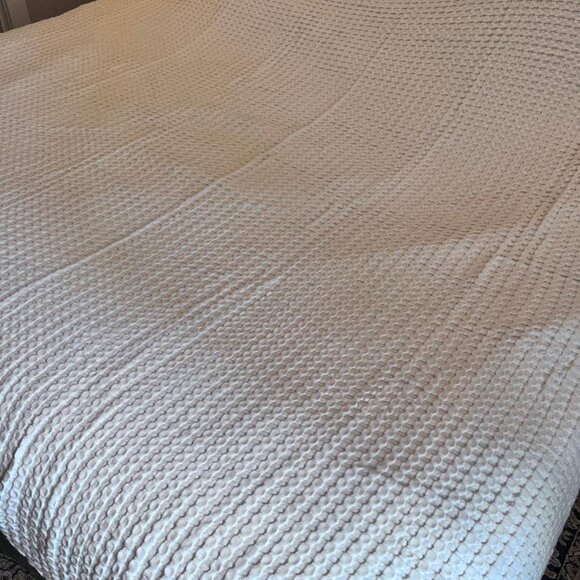 Bedsure Cotton Waffle King Size White Blanket - Picture 2 of 2